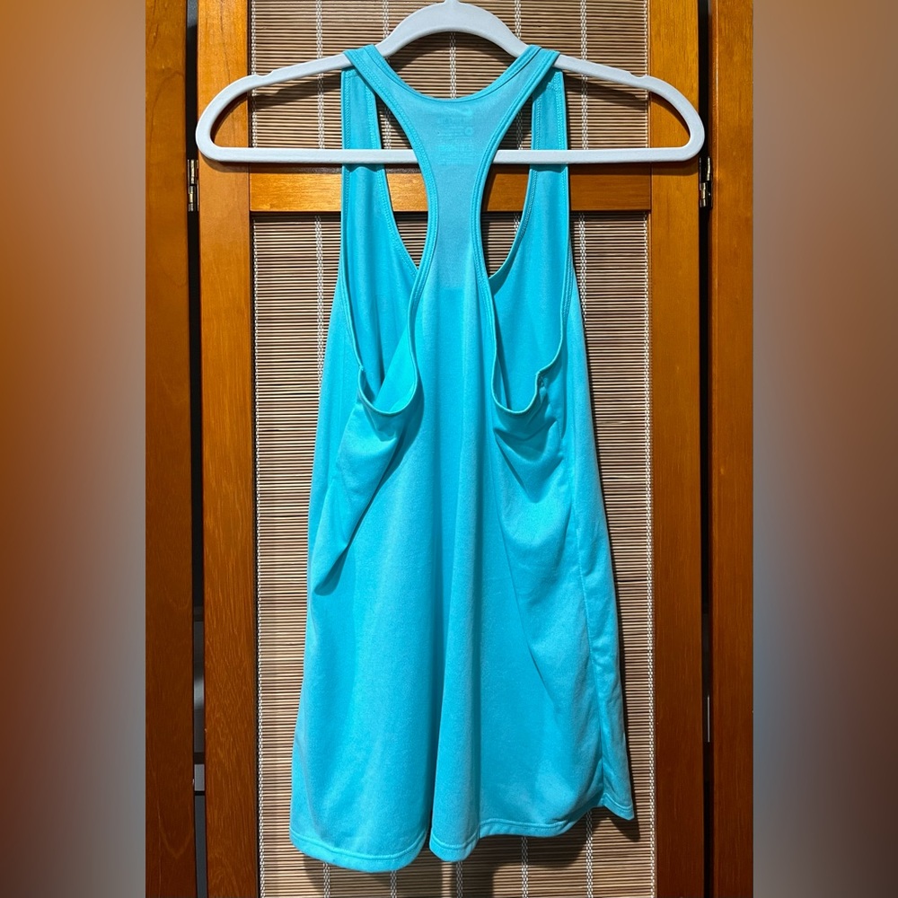 🔒 NIKE DRI-FIT “Never give in” turquoise tank, size M - Picture 2 of 4